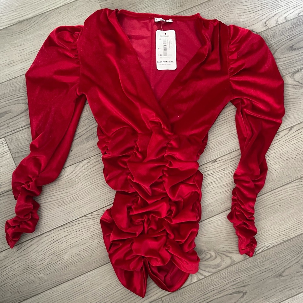 Mini Last Point Velvet - Red Dress
